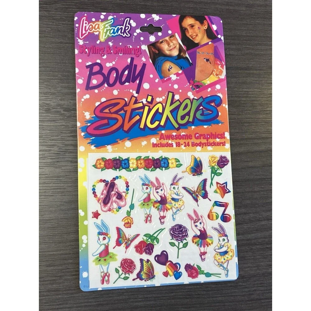 Vintage Lisa Frank Lot of 6 Packs Body Stickers Temporary Tattoos Transfers New